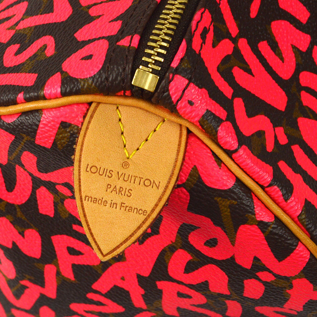 LOUIS VUITTON SPEEDY 30 HANDBAG MONOGRAM GRAFFITI FUCHSIA