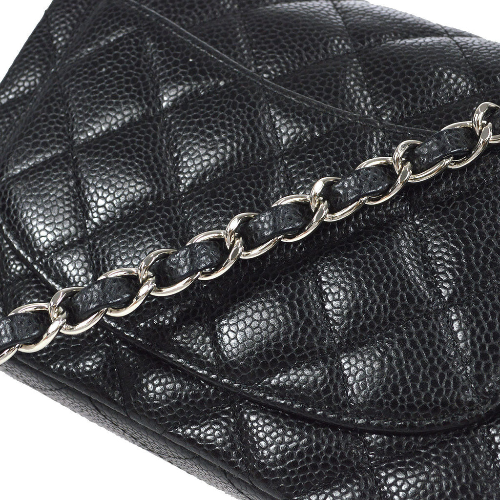 CHANEL Classic Flap Mini Square Chain Shoulder Bag Black Caviar 58017