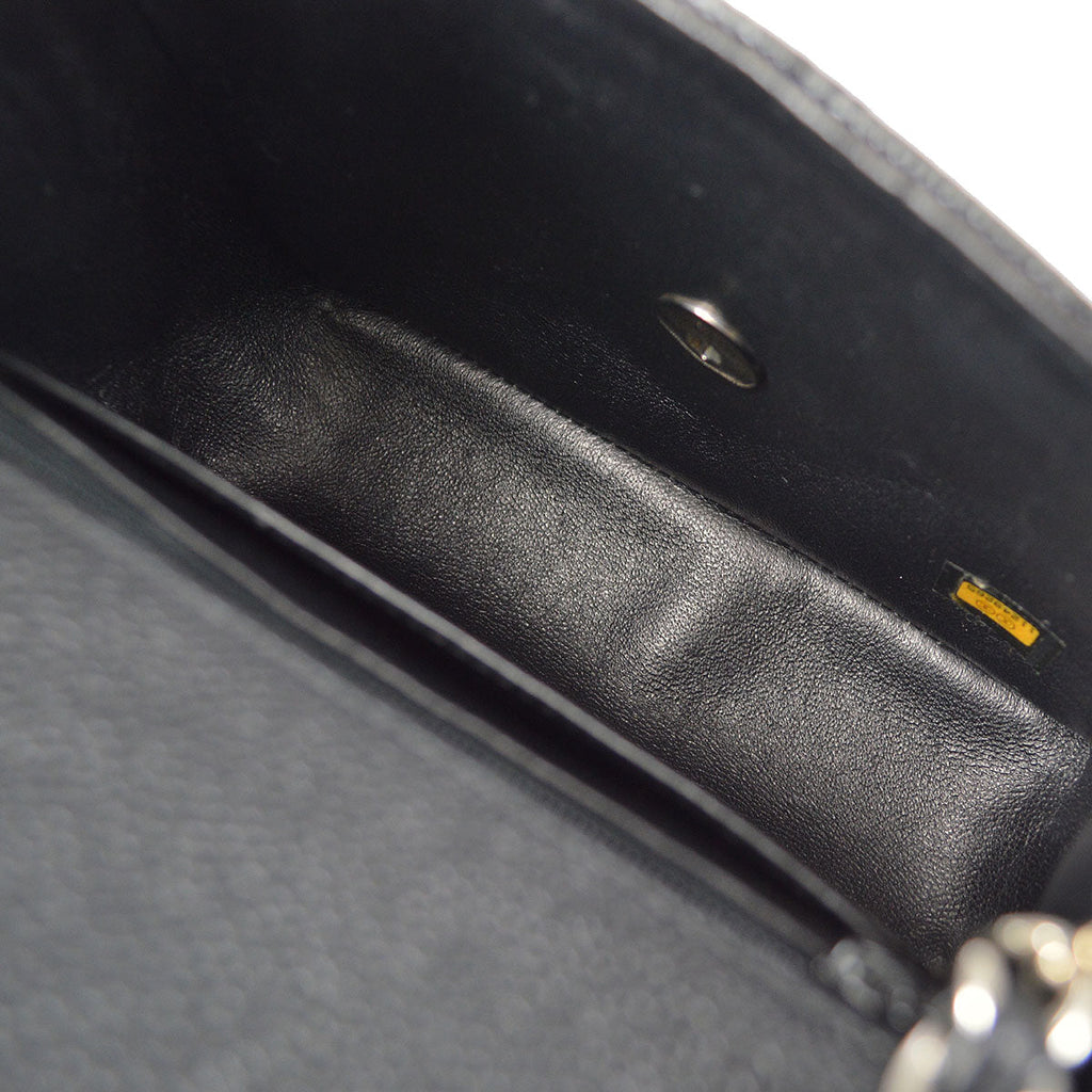 CHANEL Classic Flap Mini Square Chain Shoulder Bag Black Caviar 58017