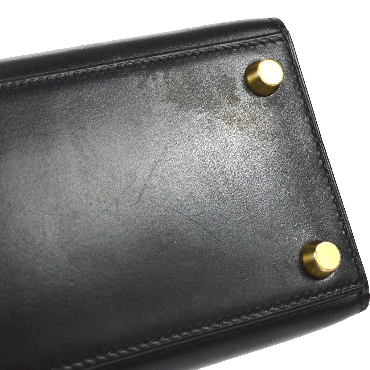 HERMES KELLY 20 SELLIER 2way Shoulder Handbag Black Box Calf
