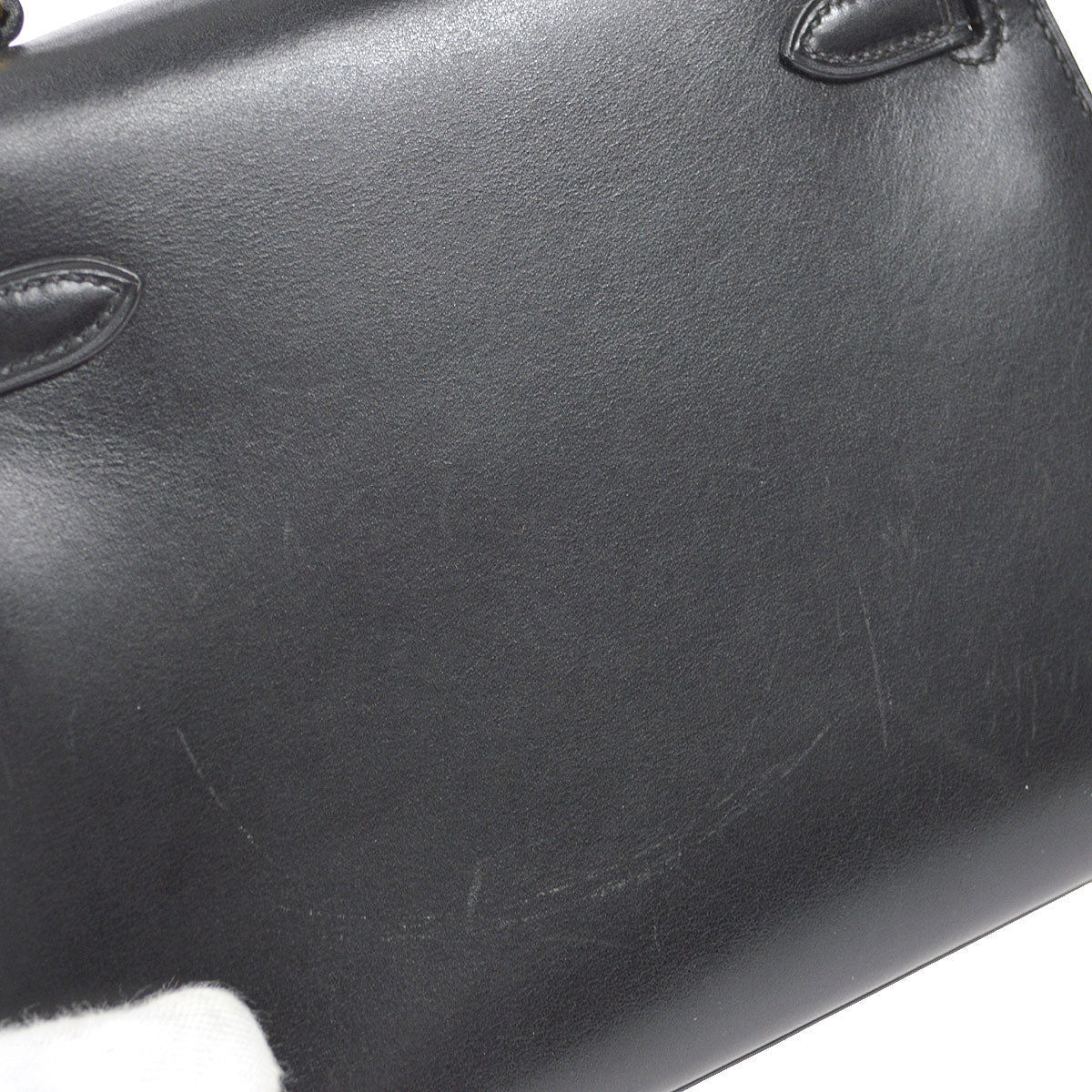 HERMES KELLY 20 SELLIER 2way Shoulder Handbag Black Box Calf
