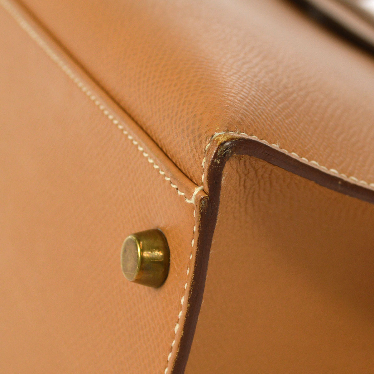 HERMES KELLY 32 SELLIER 2way Shooulder Handbag Natural Courchevel