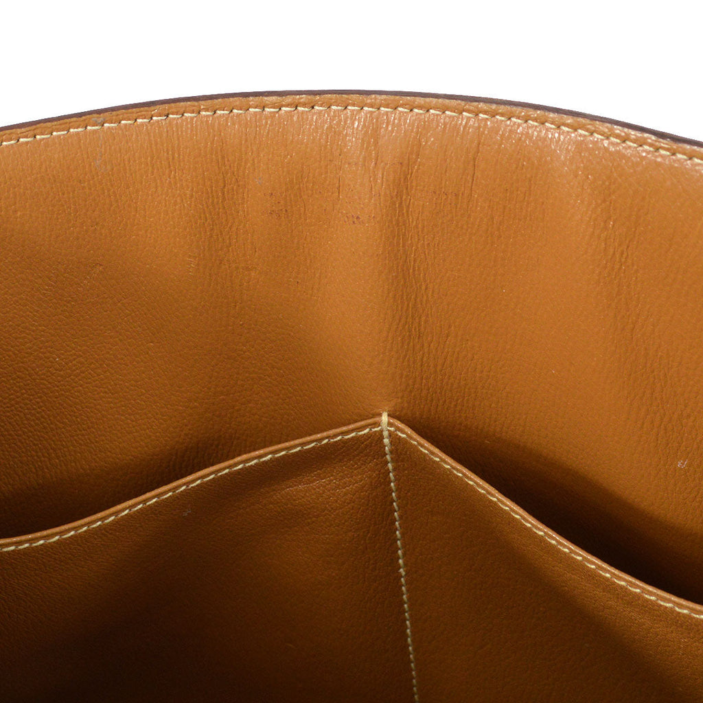 HERMES KELLY 32 SELLIER 2way Shooulder Handbag Natural Courchevel
