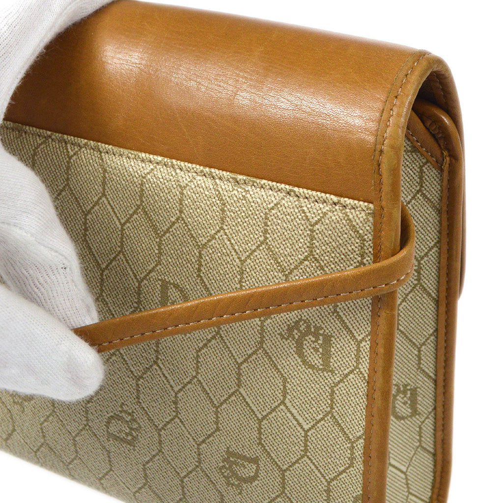 Christian Dior Honeycomb Shoulder Bag Beige