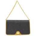 Christian Dior Honeycomb Double Chain Shoulder Bag Dark Brown