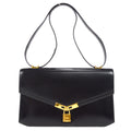 HERMES CADENA LOCK Shoulder Bag Black Box Calf