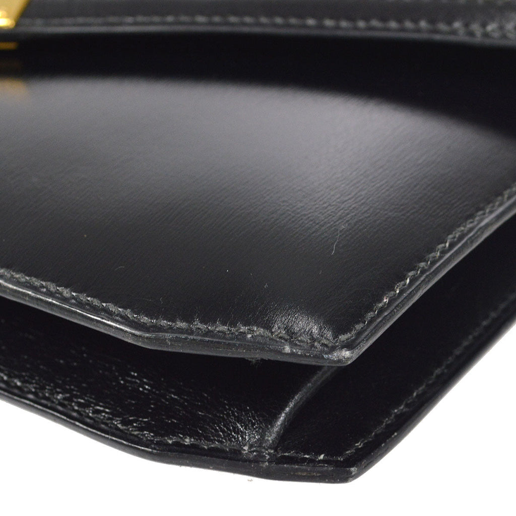 HERMES CADENA LOCK Shoulder Bag Black Box Calf