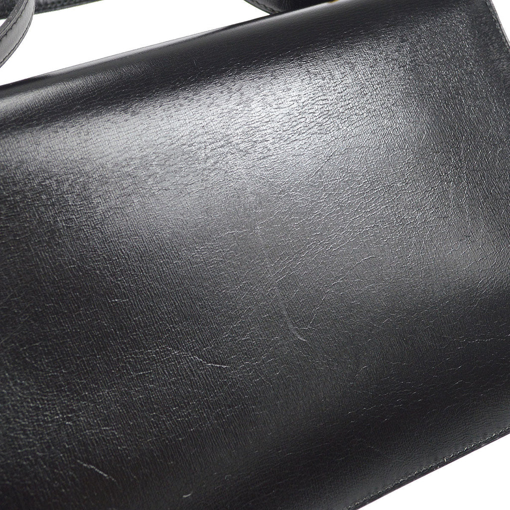 HERMES CADENA LOCK Shoulder Bag Black Box Calf