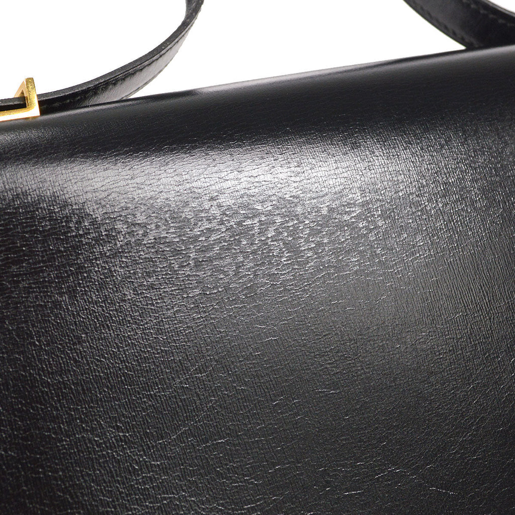 HERMES CADENA LOCK Shoulder Bag Black Box Calf