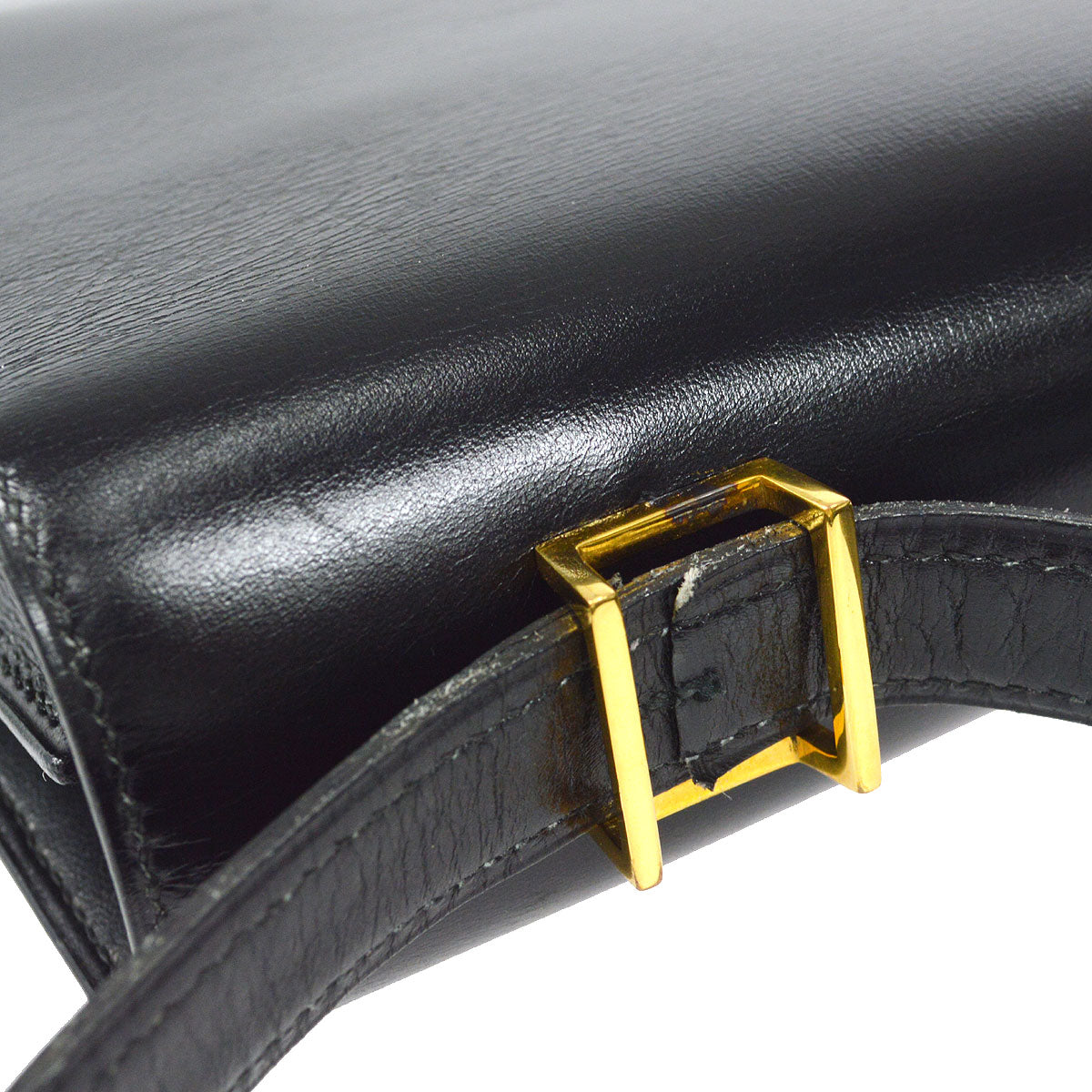 HERMES CADENA LOCK Shoulder Bag Black Box Calf