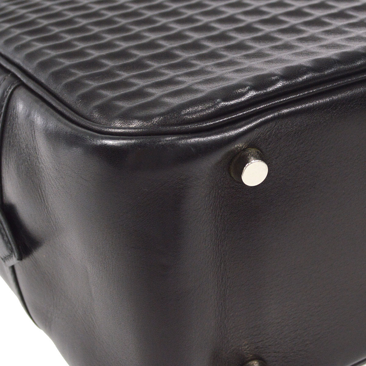 HERMES PLUME 32 Handbag Waffle Deutch Black