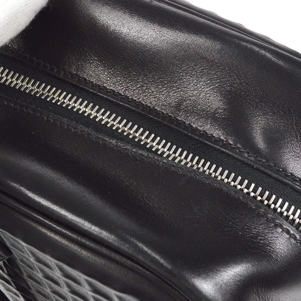 HERMES PLUME 32 Handbag Waffle Deutch Black