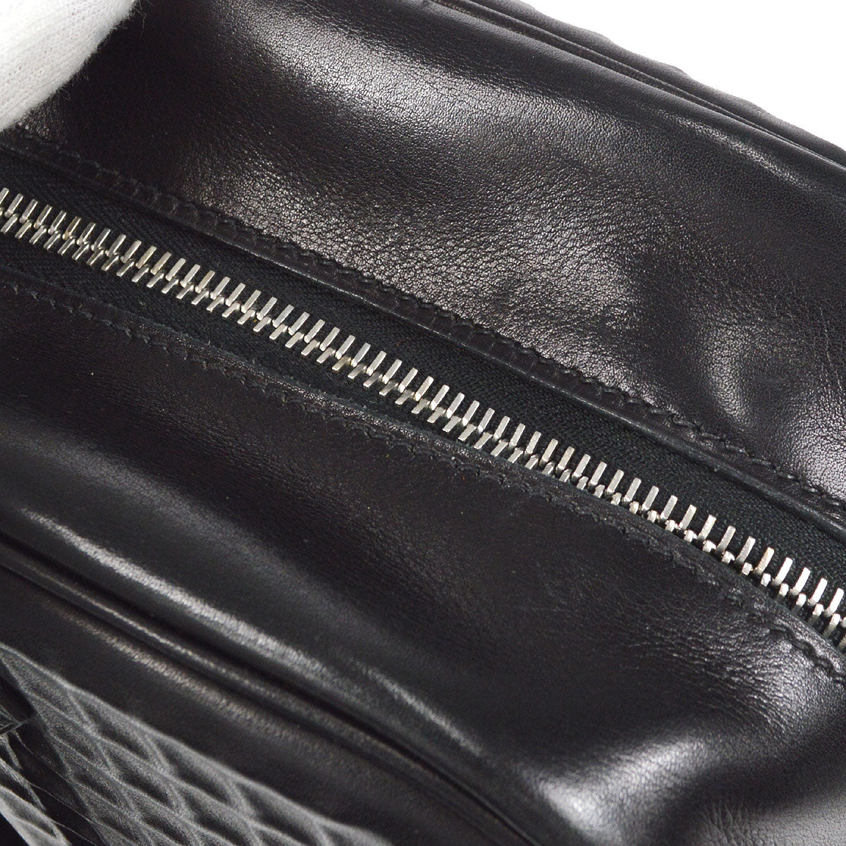 HERMES PLUME 32 Handbag Waffle Deutch Black