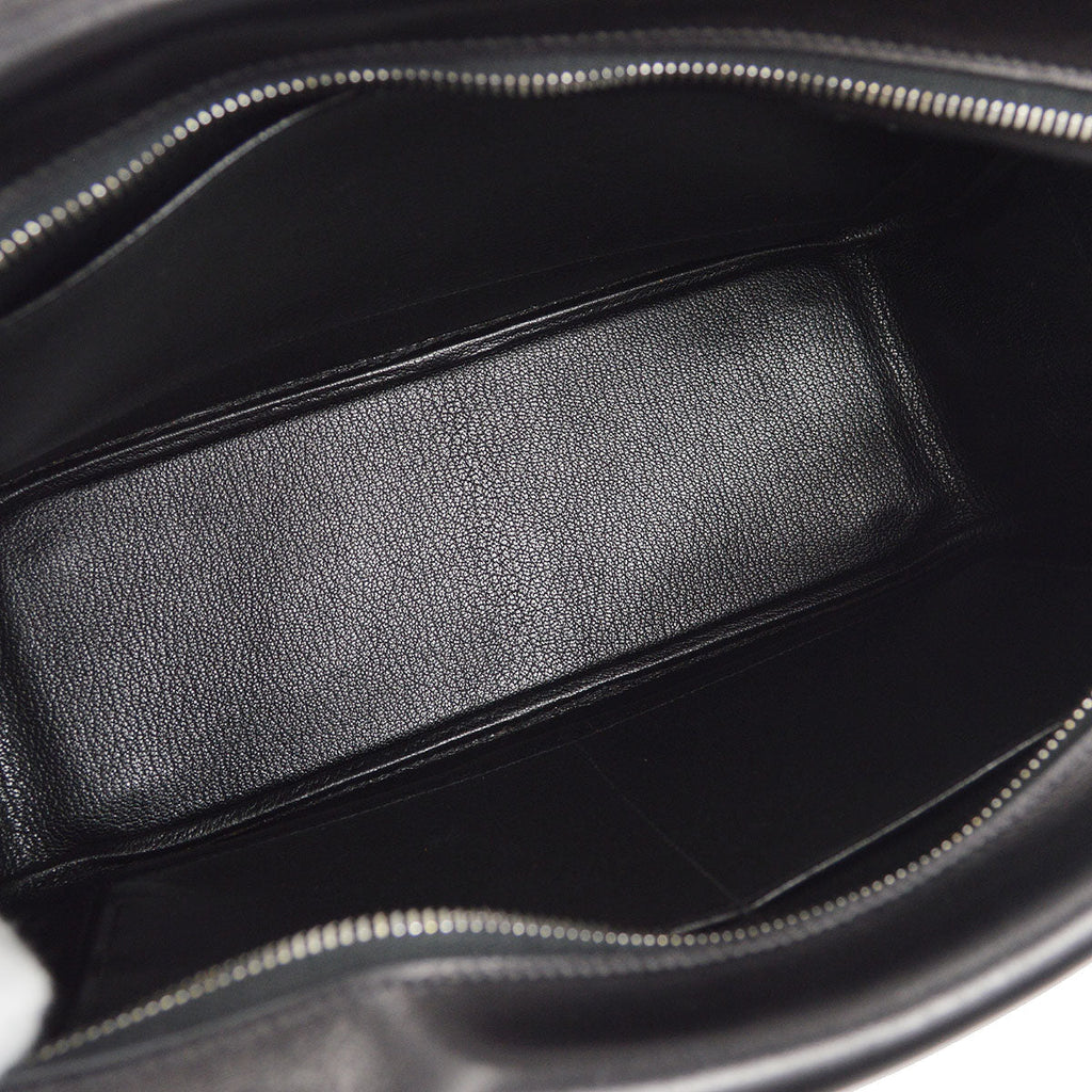 HERMES PLUME 32 Handbag Waffle Deutch Black