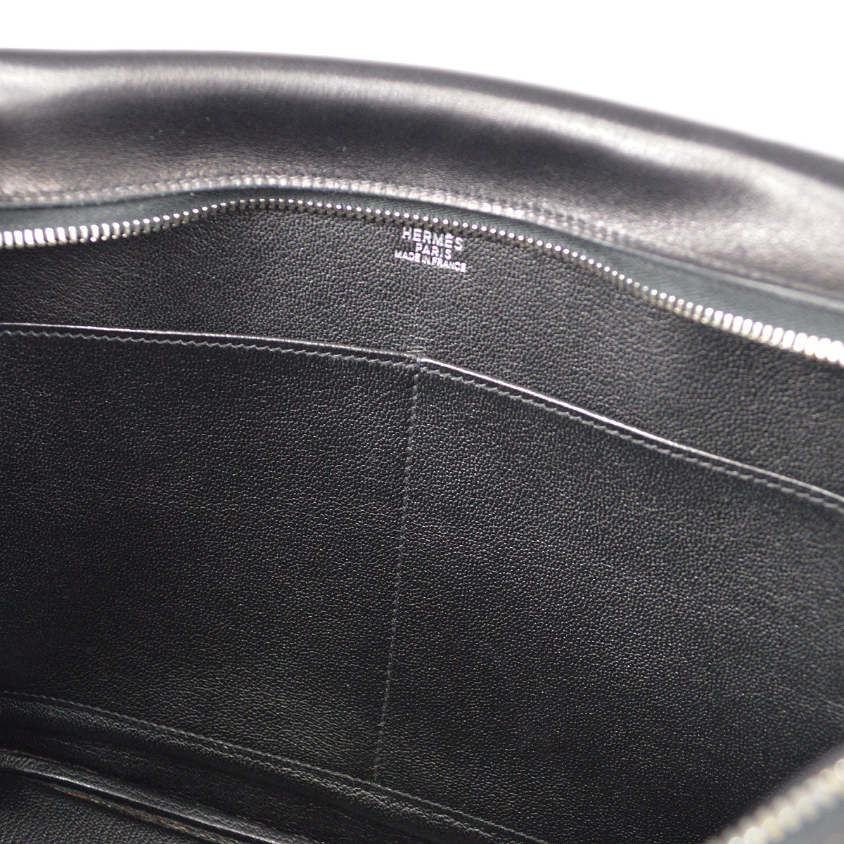 HERMES PLUME 32 Handbag Waffle Deutch Black