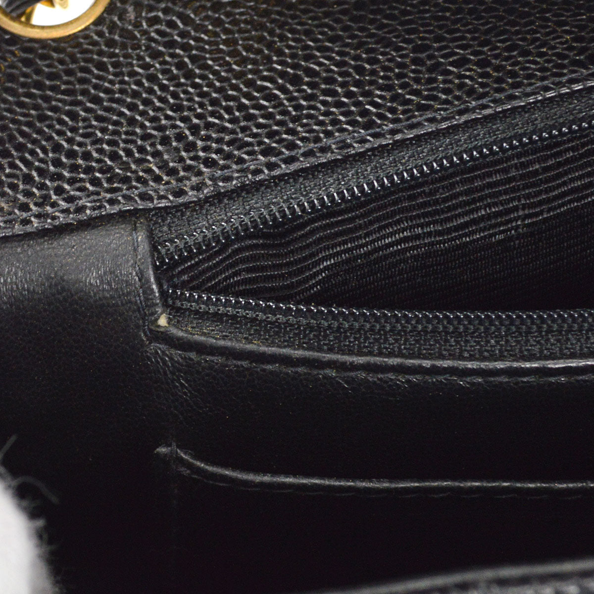 CHANEL Classic Flap Mademoiselle Double Chain Shoulder Bag Caviar 58232