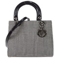 Christian Dior Hound's-tooth Lady Dior 2way Shoulder Handbag Black