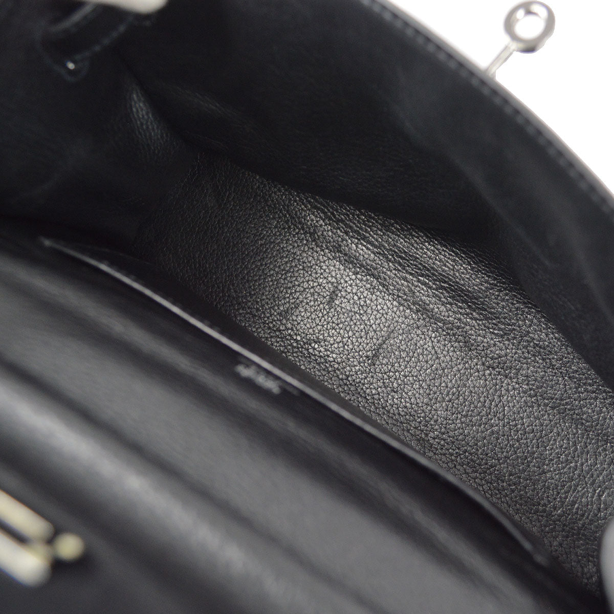 HERMES POCHETTE KELLY Handbag Black Evergrain