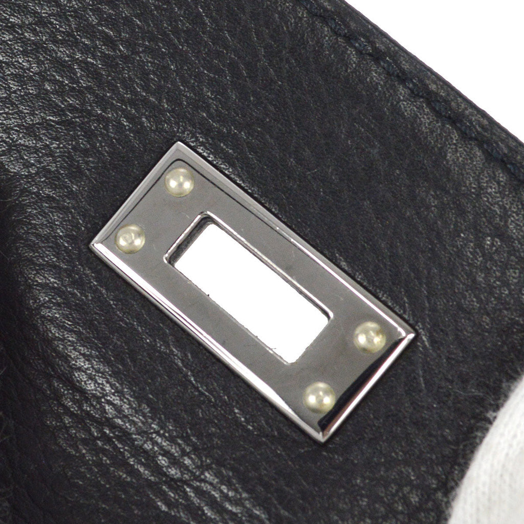 HERMES POCHETTE KELLY Handbag Black Evergrain