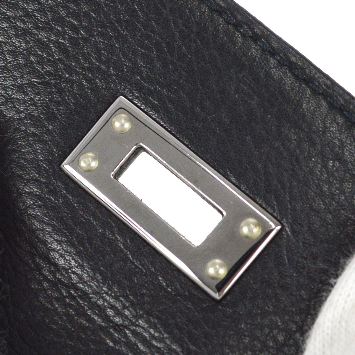 HERMES POCHETTE KELLY Handbag Black Evergrain