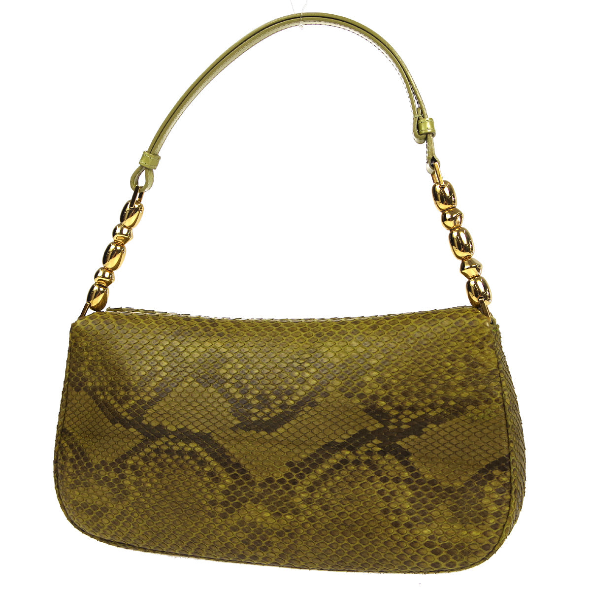 Christian Dior * 2000 Maris Pearl Shoulder Bag Green Python