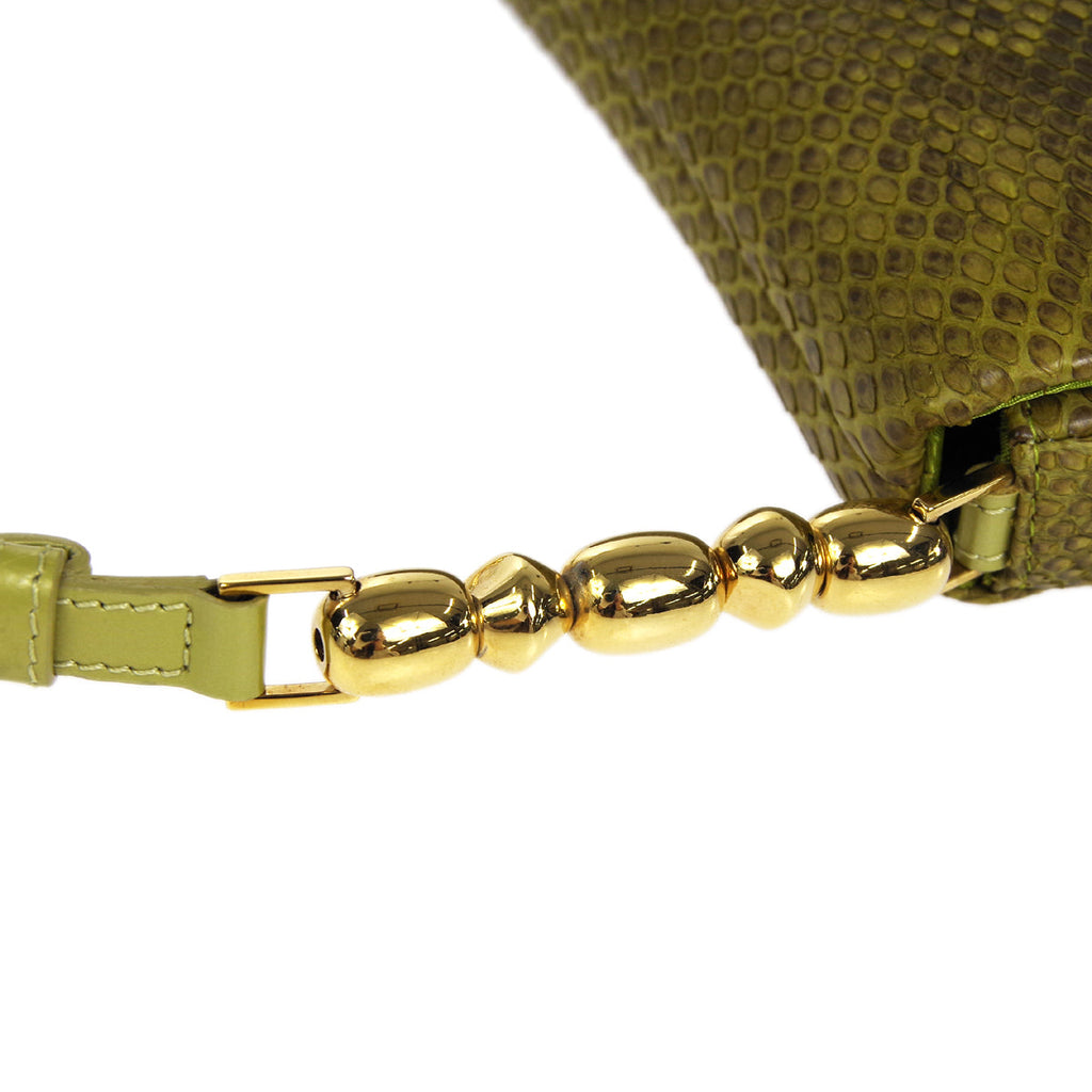 Christian Dior * 2000 Maris Pearl Shoulder Bag Green Python