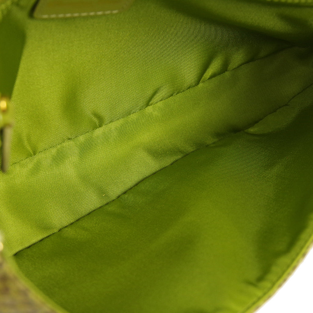 Christian Dior * 2000 Maris Pearl Shoulder Bag Green Python