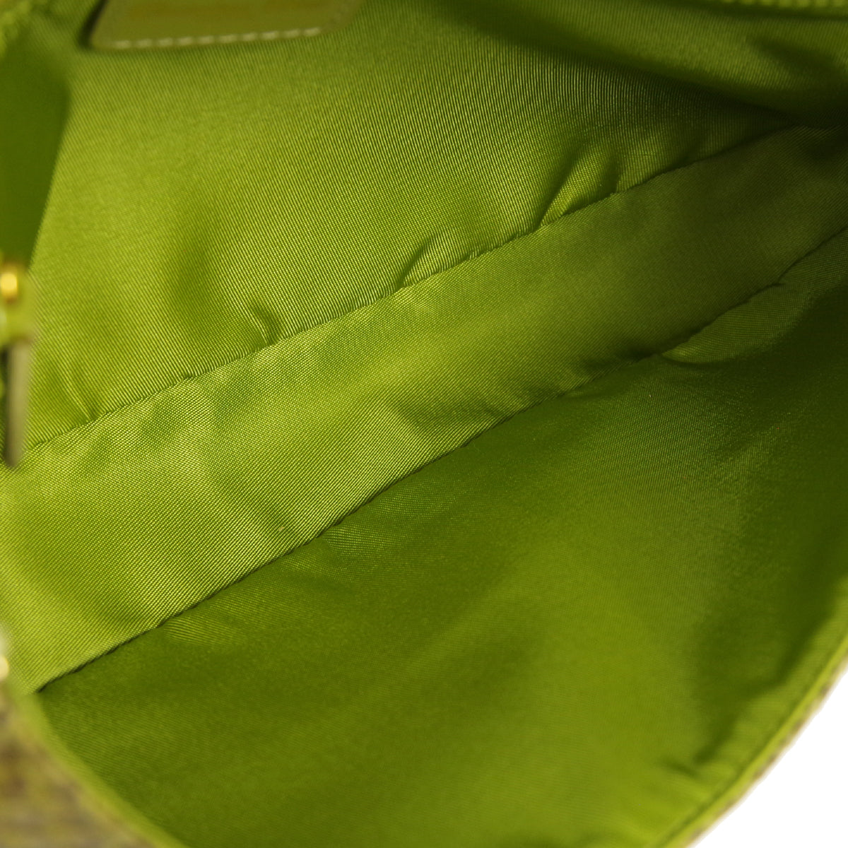 Christian Dior * 2000 Maris Pearl Shoulder Bag Green Python