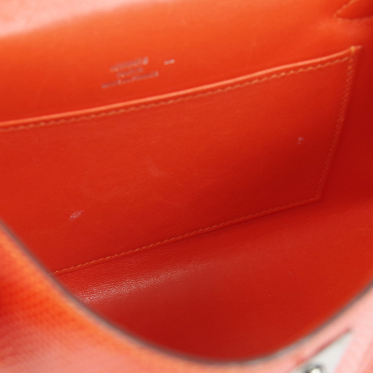 HERMES * POCHETTE KELLY Handbag Orange Lizard