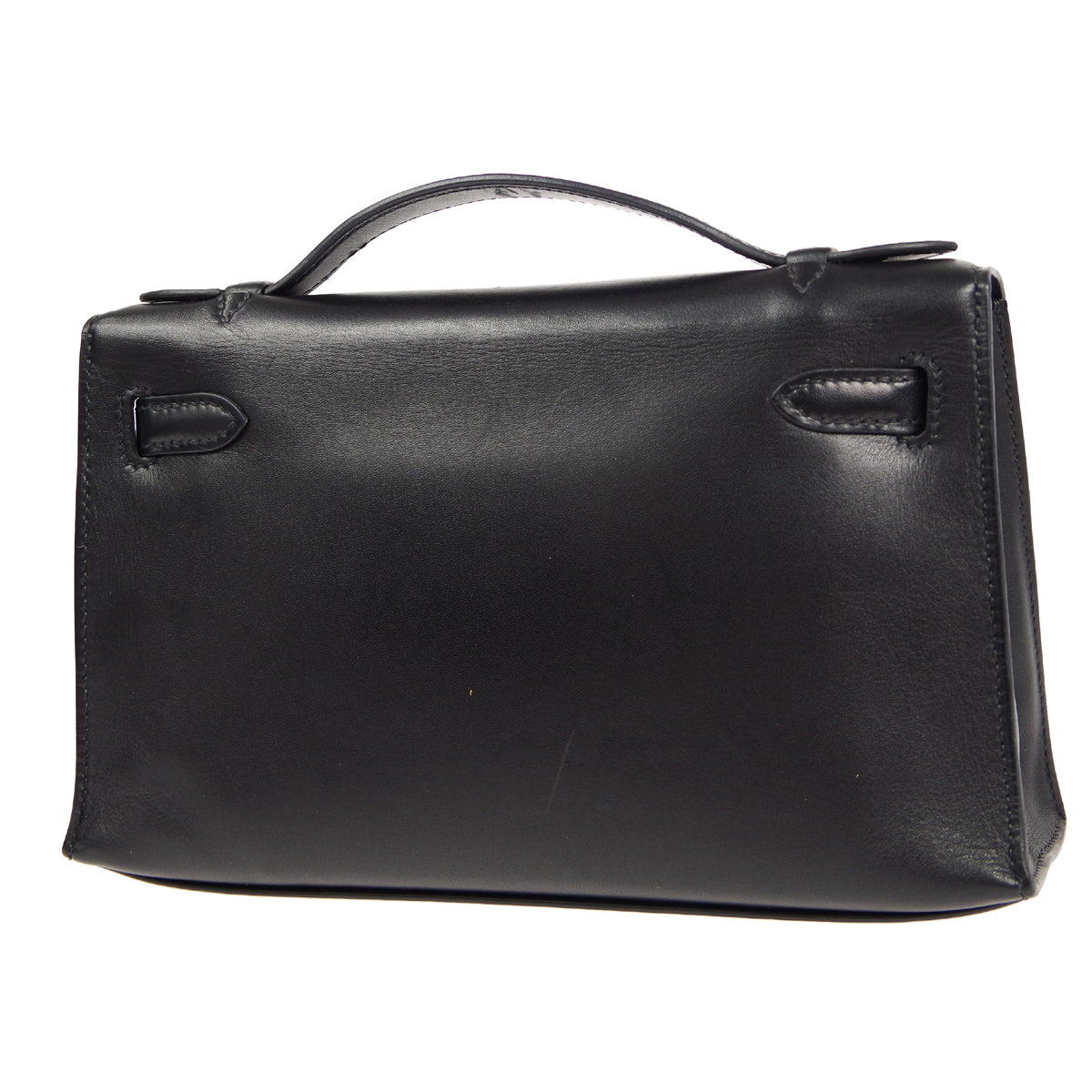 HERMES * POCHETTE KELLY Handbag Black Swift