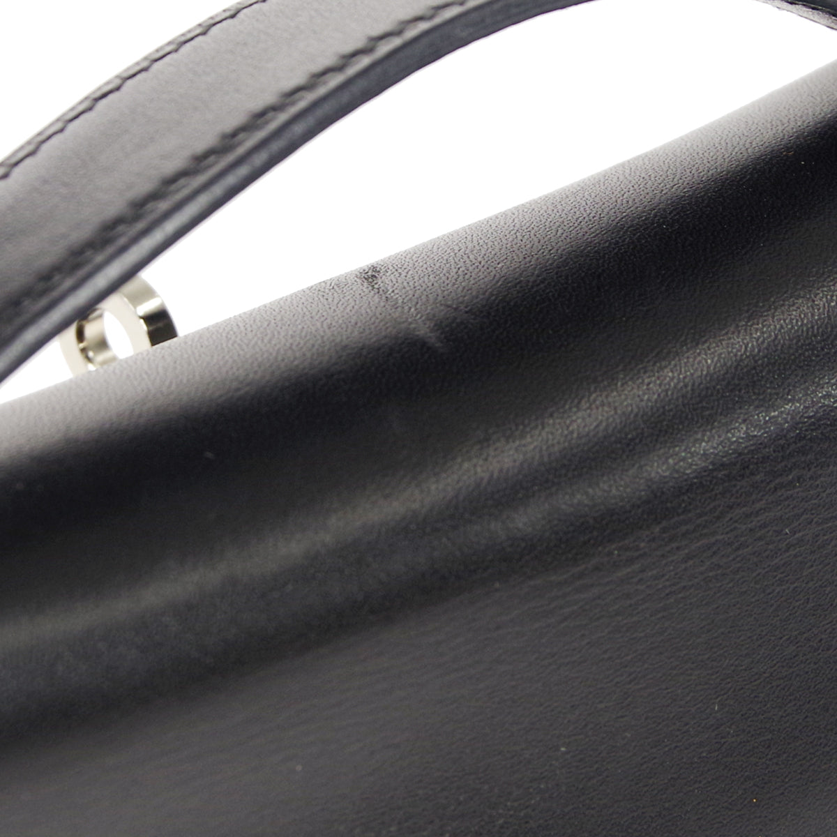 HERMES * POCHETTE KELLY Handbag Black Swift