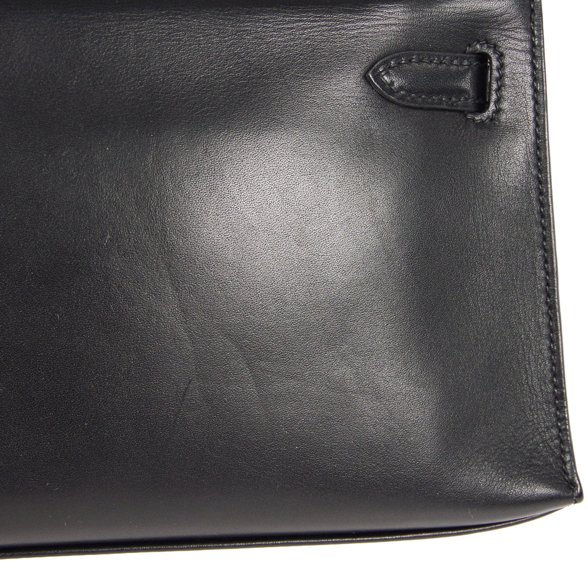 HERMES * POCHETTE KELLY Handbag Black Swift