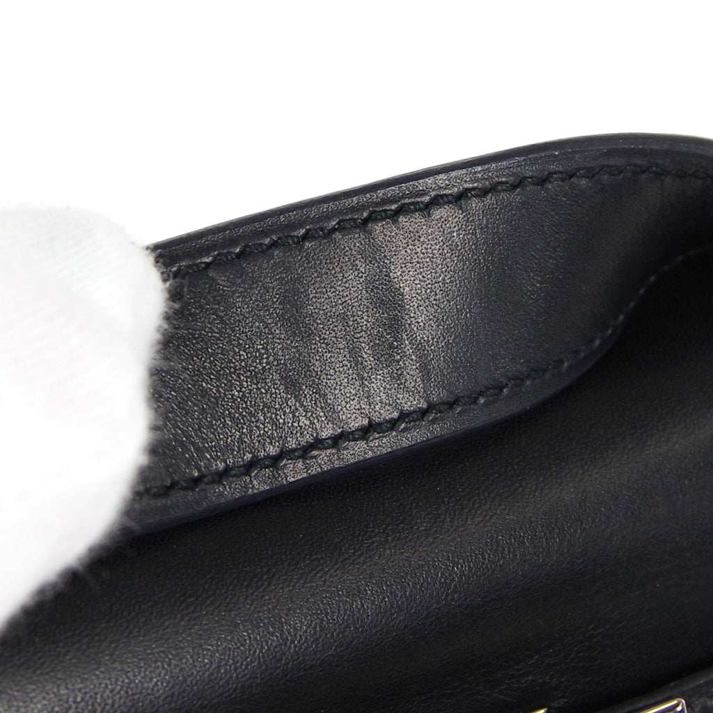 HERMES * POCHETTE KELLY Handbag Black Swift