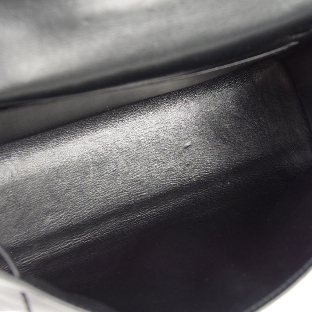 HERMES * POCHETTE KELLY Handbag Black Swift
