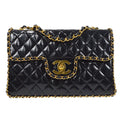 CHANEL Classic Flap Maxi Chain Shoulder Bag Black 26318