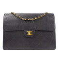 CHANEL 1997-1999 Flap Jumbo Black Caviar 66442