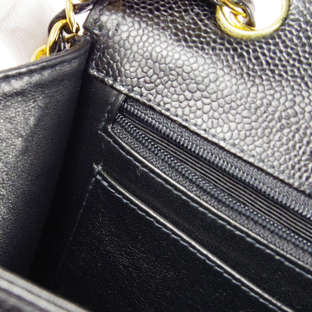 CHANEL 1997-1999 Flap Jumbo Black Caviar 66442