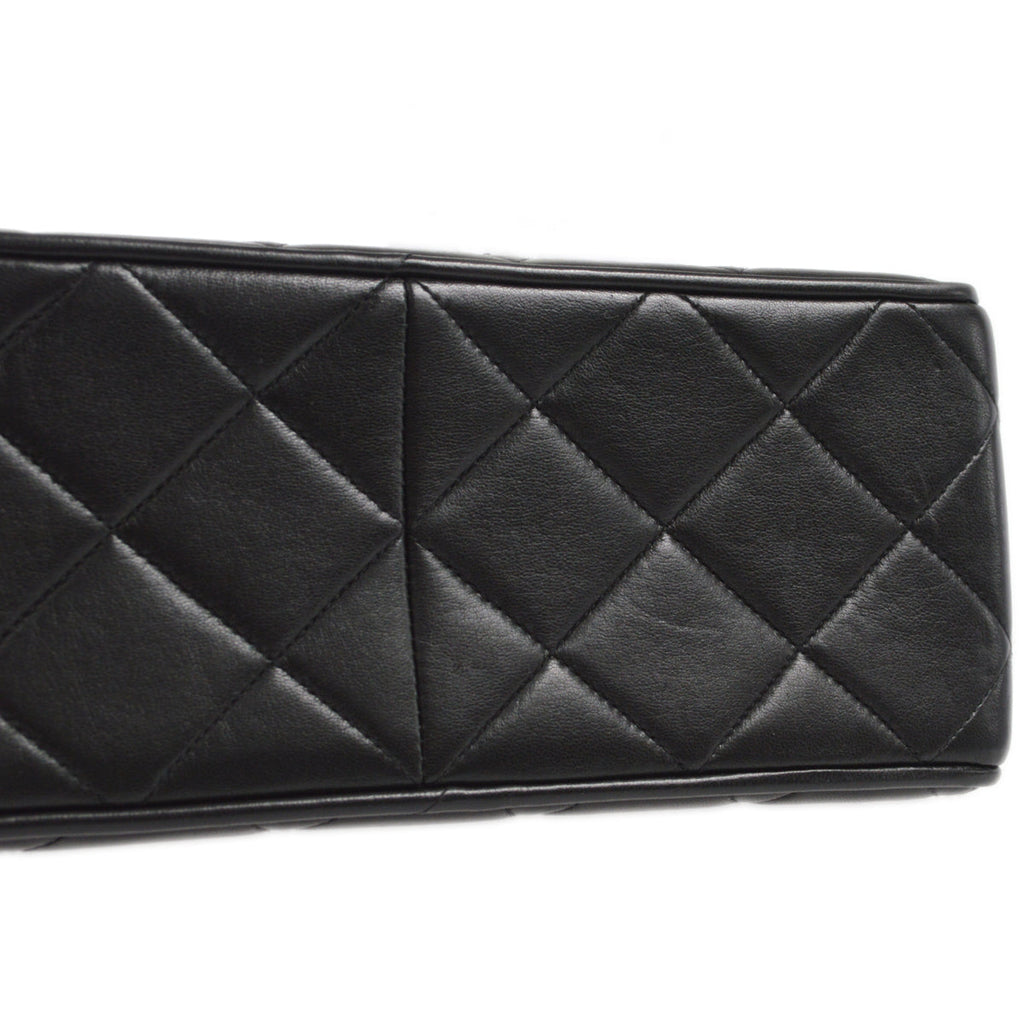 CHANEL Classic Flap Single Chain Shoulder Bag Black Lambskin 58094