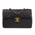 CHANEL Classic Flap Maxi Chain Shoulder Bag Black Lambskin 87293
