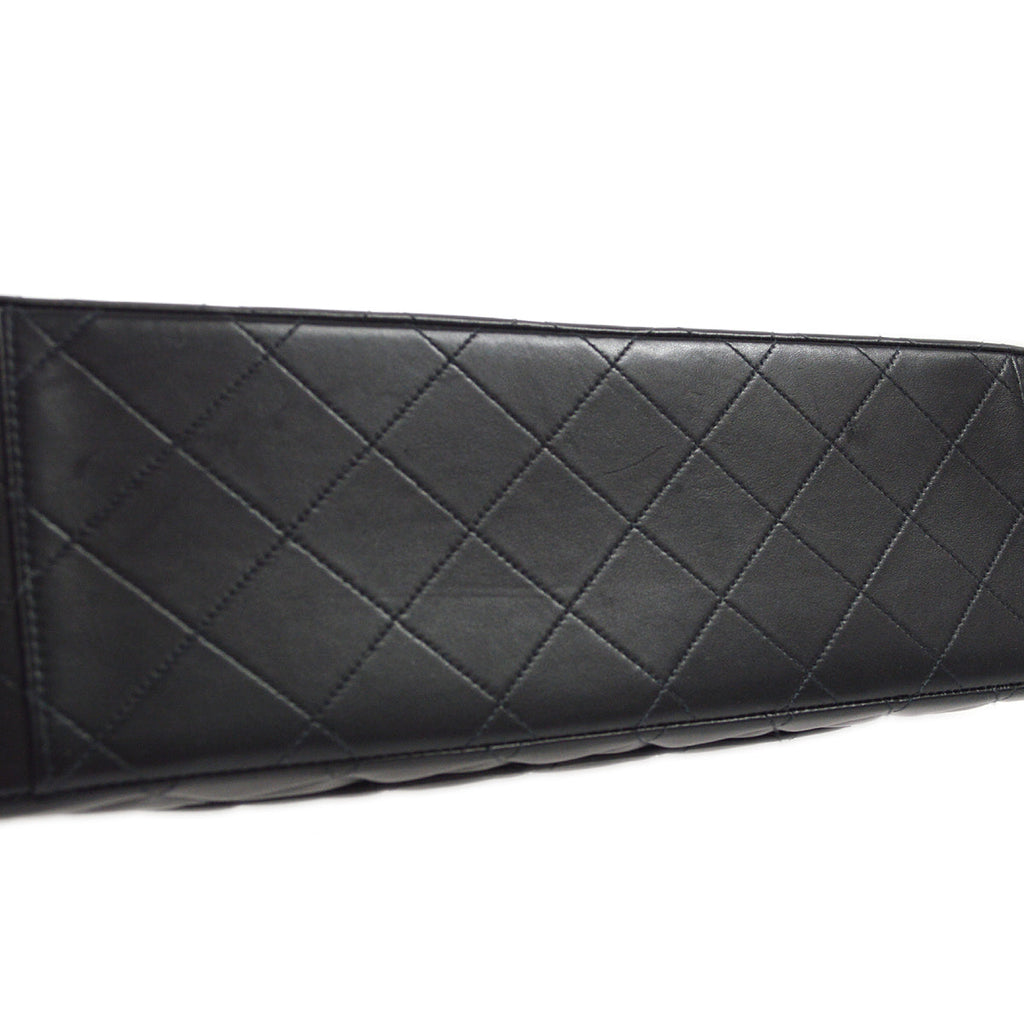 CHANEL Classic Flap Maxi Chain Shoulder Bag Black Lambskin 87293