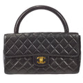 CHANEL Classic Single Flap Medium Handbag Black Lambskin 12123
