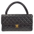 CHANEL Classic Single Flap Medium Handbag Black Lambskin 22577