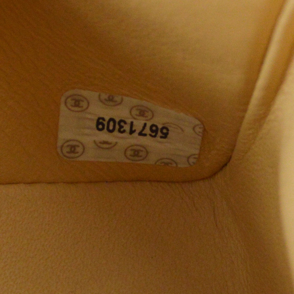 CHANEL Classic Double Flap Medium Shoulder Bag Beige Caviar 66603
