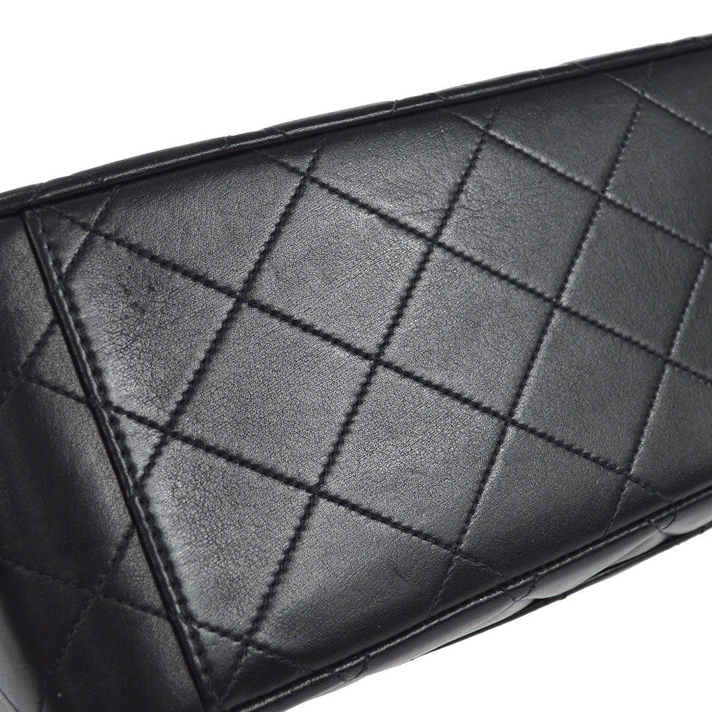 CHANEL Classic Flap Maxi Chain Shoulder Bag Black Lambskin 87291