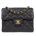 CHANEL Classic Flap Mini Square Chain Shoulder Bag Black Caviar 88000