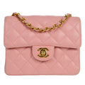 CHANEL★ 2004-2005 Classic Flap Mini Square 17 Pink Caviar 76897
