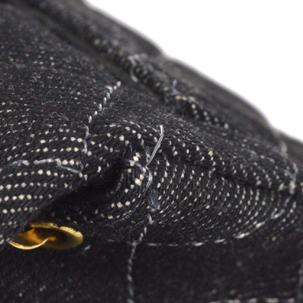 CHANEL 1997-1999 Classic Flap Mini Square 17 Black Denim 77473