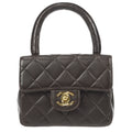 CHANEL Classic Flap Handbag Micro Brown Lambskin 96861