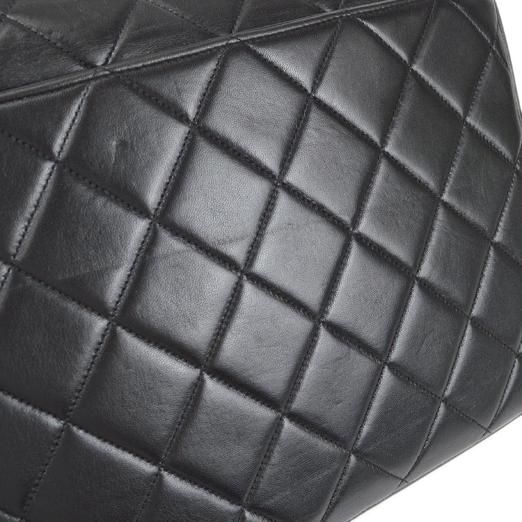 CHANEL 1994-1996 Big CC Straight Flap Medium Black Lambskin 56976