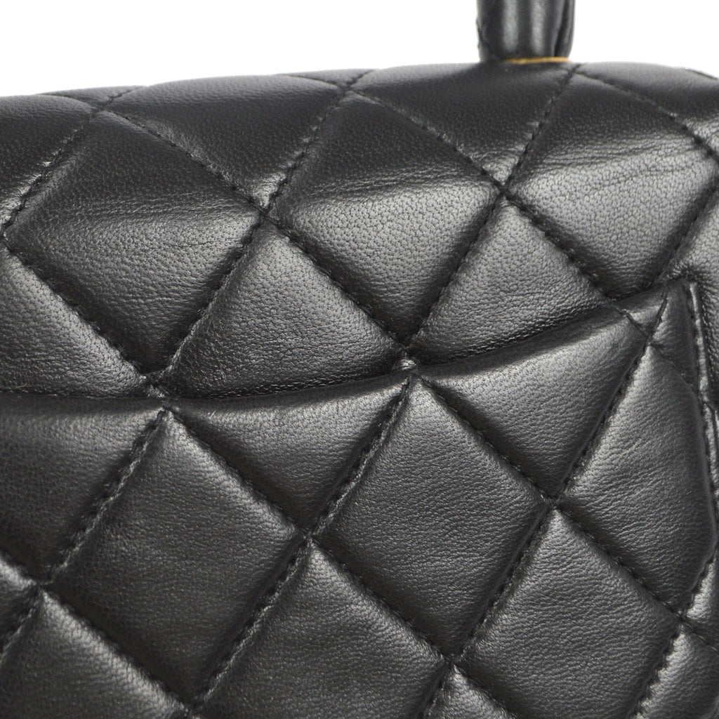 CHANEL Classic Flap Handbag Black Lambskin 76815